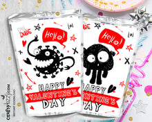 Monster Alien Valentine's Day Capri Suns Labels