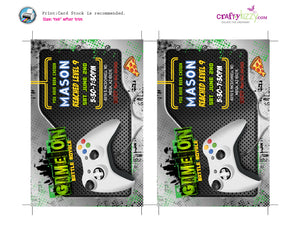 Gamer Birthday Invitations - Game On Boy Birthday Invite - Video Game Invitation - Battle Royale Gaming Party - CraftyKizzy