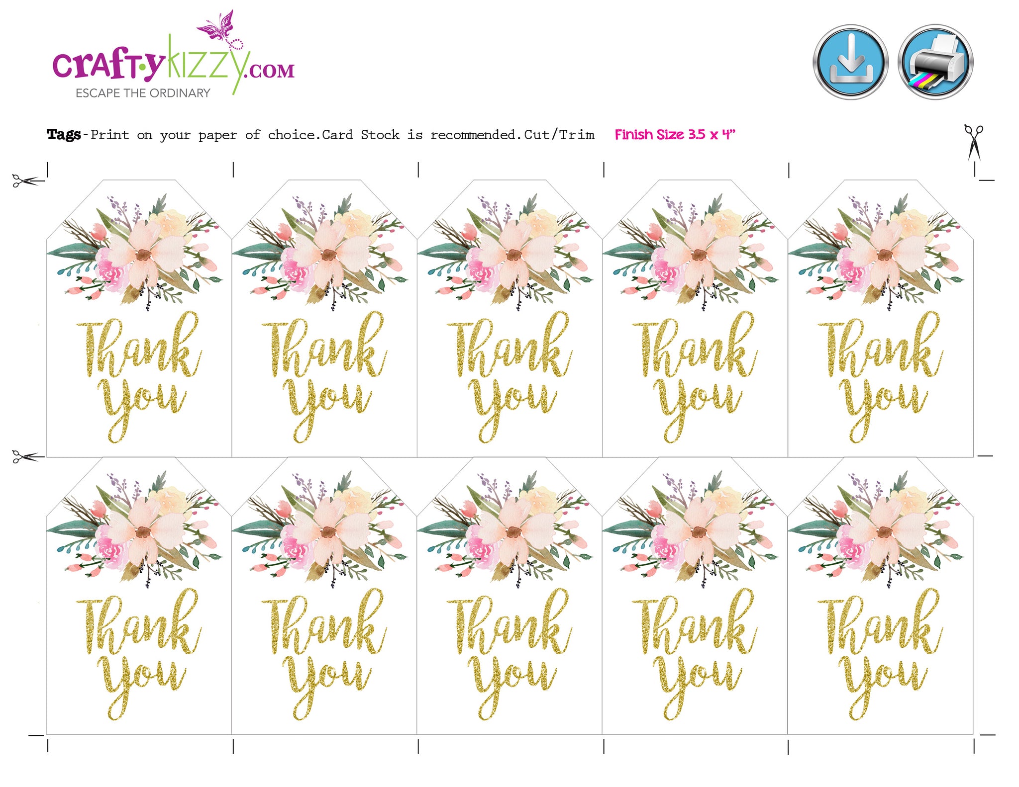 Birthday Thank You Tags