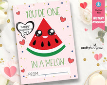Girls Valentine's Day Cards - Watermelon Valentines School Exchange Cards - Watermelon Puns - INSTANT DOWNLOAD - CraftyKizzy