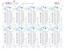 Books for Baby Card Girl - Little Whale Under The Sea Baby Shower Card Insert Purple - Ocean Animals Bring a Book Request Inserts - INSTANT DOWNLOAD