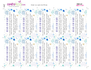 Books for Baby Card Girl - Little Whale Under The Sea Baby Shower Card Insert Purple - Ocean Animals Bring a Book Request Inserts - INSTANT DOWNLOAD