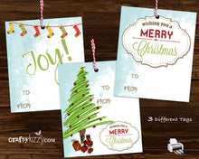 Merry Christmas Retro Gift Tags - Modern Joy Hang Tags - Includes Three Designs Favor Tags - INSTANT DOWNLOAD - CraftyKizzy